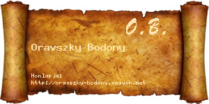 Oravszky Bodony névjegykártya